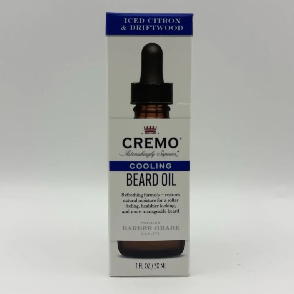 CREMO Beard Oil Iced Citron Driftwood Red Cedar Cooling Blend 1 oz ~ New Sealed